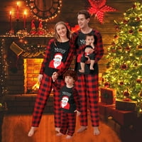 Porodični pidžami setovi Božić PJ-a za porodični crveni plaid dugih rukava i hlače za spavanje za spavanje