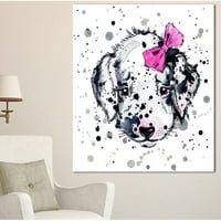 Dizajn Art 'Funny Puppy s ružičastim kosom' slikarskim ispis na zamotanom platnu