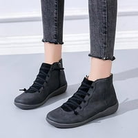 Aueoeo Fall Boots za žene ženske čizme i čizme za gležnjeve Žene povremene cipele sa ravnim retrom-up