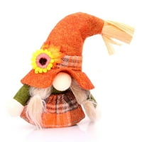 Jesenji gnomi pliša sa suncokretovim šeširom Handmade Dekoracije zahvalnosti ELF patuljak za Dan zahvalnosti Poklon žetvu za kućni sto za stol, žuti šešir