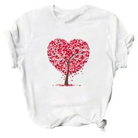 Ženski valentinovske majice slatko srce grafički tees kratki rukav casual proljeće ljetna bluza vrhovi majica o vratu