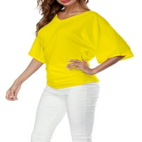 Cindysus Women Comfy Solid Color Tops casual losse bluza Batwing rukava V izrez T Majica Ljetna modna dnevna obična tunika