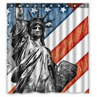 Staj slobode sa američkom zastavom Vodootporno poliesterska tkanina za tuširanje