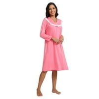 Ženska noćna rukavica Vintage Vitorian Noćne haljine V izrez Čipka Old Faided Sleep odjeća Jesen Zimska odjeća za spavanje Haljine, Pink S-2xl