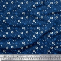 Soimoi Moss Georgette tkanina točka, zvezda i cvjetno kosicanje tkanine sa dvorištem široko