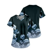 Bicoasu ženski vrhovi ženski okrugli vrat kratki rukav ležerne majice na vrhu tiskane modne majice za