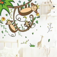 Nbuala Monkey Penjači na zidu naljepnica Jungle Animal Dječji dekorativni dječaci i djevojke Spavaća