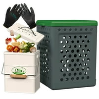Olle Innad vanjski kanti za kompost Galon kuhinja Kompost bin CounterTop sa poklopcem Gallon Crv kompost Vanjski paket sa vrtlarnim rukavicama i prekrivačem jute koji se lako postavi sistem komposta za kompost