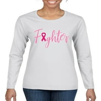 Divlji bobby Fighter preživjelog dojke preživjela svijest o raku dojke žene grafička majica dugih rukava,