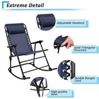 Stolica za ljuljanje sa patom na otvorenom širokoj prelivci prijenosni salon preklopi s naslonom za