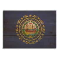 In. New Hampshire State Flag Wood Art
