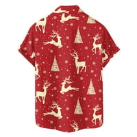 Muški božićni santa 3D digitalni tipka za digitalni tisak rever kratki rukav majica TOP majica T majice