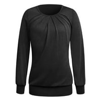 tklpehg ženske vrhove Trendy Solid casual labavi fit bluza Crewneck pulover vrhove Lghitweight Comfy