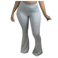Ženske casual pantalone Nova čvrsta boja elastična visoki struk okupio Casual Grey XXL