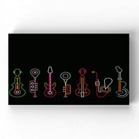 Neonski obojeni instrumenti zamotani platno -Image by shutterstock