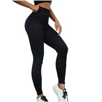 Cethrio joga hlače za žene atletska djela čišćenje čvrste crne hlače veličine S