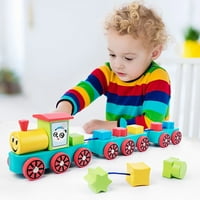 AOZOWIN drveni oblik malog vlaka koji odgovara puzzle rano obrazovni odbor igra igračka, božićni pokloni