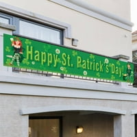Sretan dan ul Patrickov dan - Lucky Shamrock Day Dekoracije Svetog Patrika Otvorene zalihe, 9,7x1. Ft, zeleno i bijelo