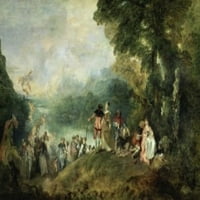 Ukrcaj za Cytheru 1717, Jean Antoine Watteau ulje na platnu, Muse du Louvre, Paris Poster Print