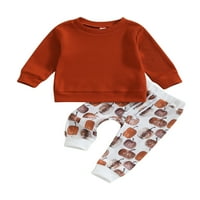 Djevojke toddlera Halloween Halloween hlače setovi solidne boje dugih rukava pantalone za punjenje pantalone