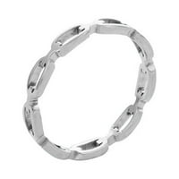 Duhgbne Fashion Womens Titanium čelični prstenovi pravokutni lančani šuplji nehrđajući vjenčani prstenovi diplomirani prstenovi