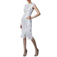 Ljetne haljine za žene tiskane V recled ruffled gumb Dugih rukava Ležerne suknje Maxi haljina