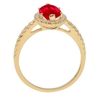 2.38ct Marquise rez ružičasti simulirani turmalin 14k žuto zlato graviranje izjava godišnjica angažmana vjenčanja halo prstena veličine 6.5