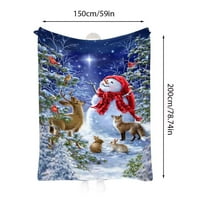 SkPabo božićne flanelne pokrivače baci prekrivači zimska dvostrana flanela, božićni poklon pokrivač