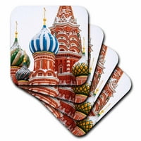 Zimi zimi prekrivene kupole katedrale Moskve St. St. Snowfall set podmetača - meka CST-280939-1