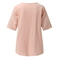 Prevelike majice za žene za žene kratki rukovi Bluze Regularne fit T majice Pulover tines vrhovi čvrste