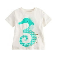 Ljetne košulje malih djevojčica Crtani digitalni kratki rukav Tee Pamuk TOP veličine 2- godine