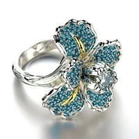 SKPBlutn prstenovi za žene djevojke ručno izrađene lavish shimme party cvjetovi kubični cirkonijski
