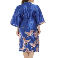 Bomotoo Žene Lagane haljine čipkaste večeri Baghtrobe Lounge Labavi rukav pidžami Royal Blue M