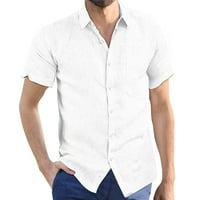 Muška majica Majica Cardigan za Manshort SleeveoutDoorloose Regularna majica Muška majica Bijela + XXL