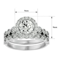 Superjeweler Carat Halo Diamond Bridal set u Karatu Bijelo zlato za žene