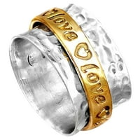 Prstenovi za žene Novi vintage dvobojni ljubavni prsten otkriva vašu jedinstvenu čišćenje ličnosti na