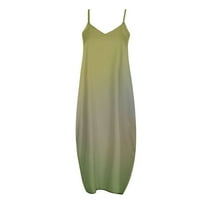 Ženske haljine Halter tiskane sunčane haljine za sunčanje, ljetna haljina bez rukava vojska zelena m