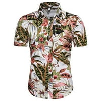 Summer Vintage print majica Muška majica kratkih rukava Havajski stil uzorak s kratkim rukavom ovratnik