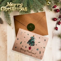 Postavi božićnu čestitku slatka crtana ručna ručna oslikana sklopiva ukrasna prazna unutrašnjost s koverte Xmas Pos