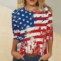 Gyujnb ženske košulje Majica Američka zastava Žene košulje za sjećanja za žene za žene ruhove bluze