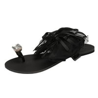 Ženske udobne sandale - Rhinestone Bowknot casual sandale Crne veličine 6