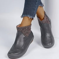 Ženske čizme Retro ravna donja cipela Ležerne čizme plus veličina klizanja na patentnim zatvaračem