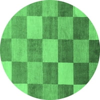 Ahgly Company Zaotvorena okrugla karirane smaragdne zelene moderne prostirke, 6 'okruglica