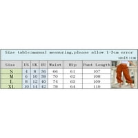 Žene labave teretne hlače Casual elastične čvrste boje visokih struka Baš Harem pantalone sa džepovima