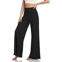 Zpanxa ženska modna čvrsta boja rastezanje joge hlače visoke struk labave casual široke hlače za noge