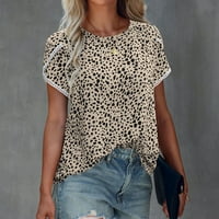 Ženske modne košulje udobne ležerne bluze Leopard tisak vrhova petaljnih rukava majica za djevojke za