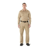 5. Radni zupčanik Muška komunalna komunalna majica s dugim rukavima, podesivo zatvaranje gumba, Khaki,