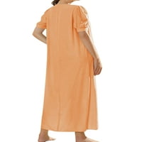 Ženske solidne spavaćice Pajamas haljina kratkih rukava noćna nagrada U-izrez Noćna majica udobna majica