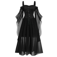 Gothic Renesansa Steampunk Camisole Off-ramena rukava s rukavima Nepravilna haljina plus veličina kravata