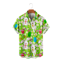Uskršnji cvijet crtani ljetni muški havajski dječaci košulje Djeca Vintage 3D Ispiši labave majice Muške plaže Majica Modna odjeća, E-L